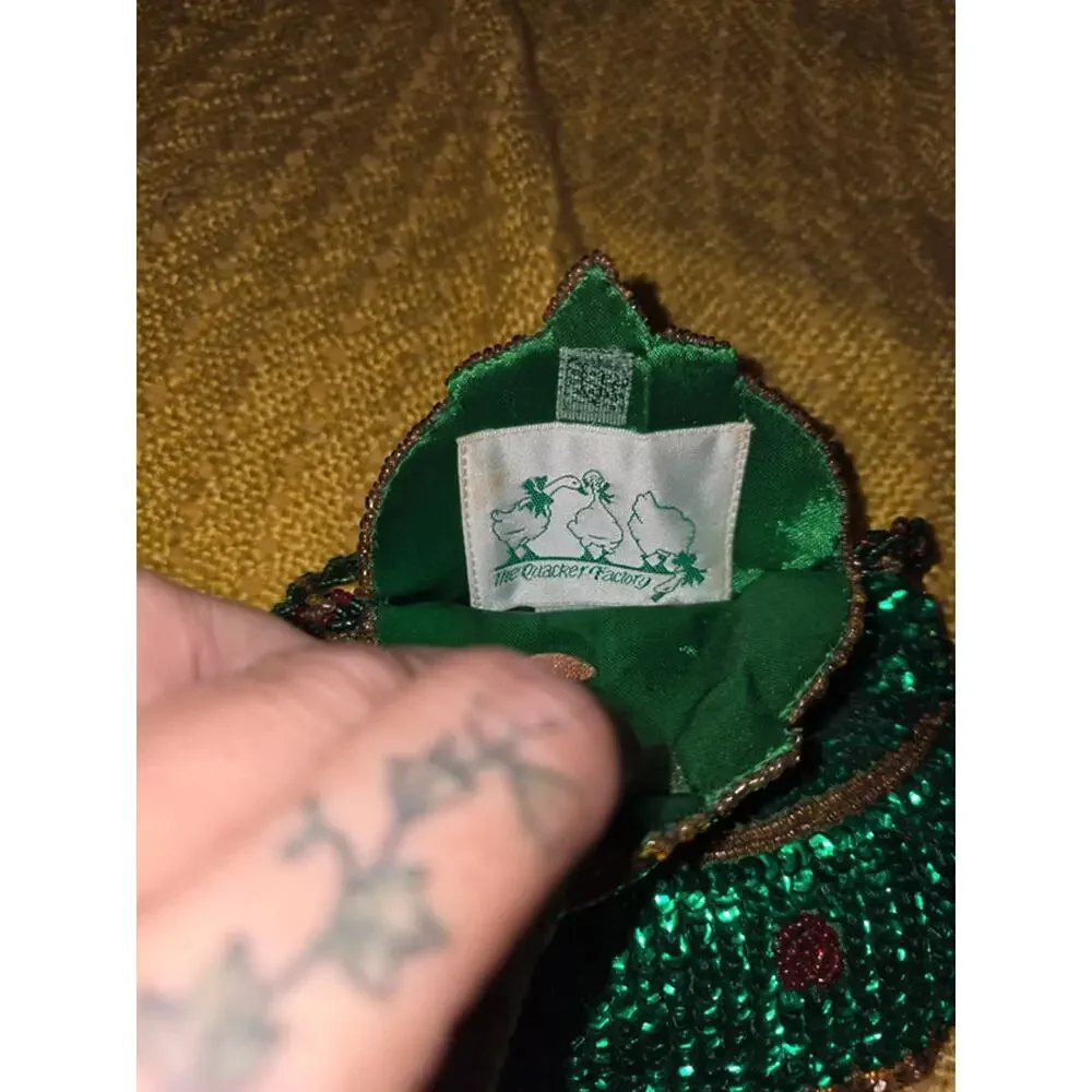 Vintage Quacker Factory Sequined Christmas Tree Crossbody Bag